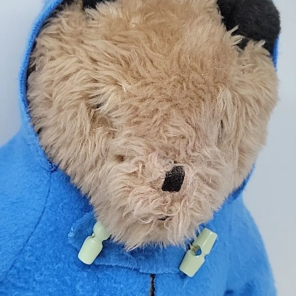 Vintage Paddington Bear Doll Raincoat Rain Boots Blue Yellow Toy 1977 Eden Toys